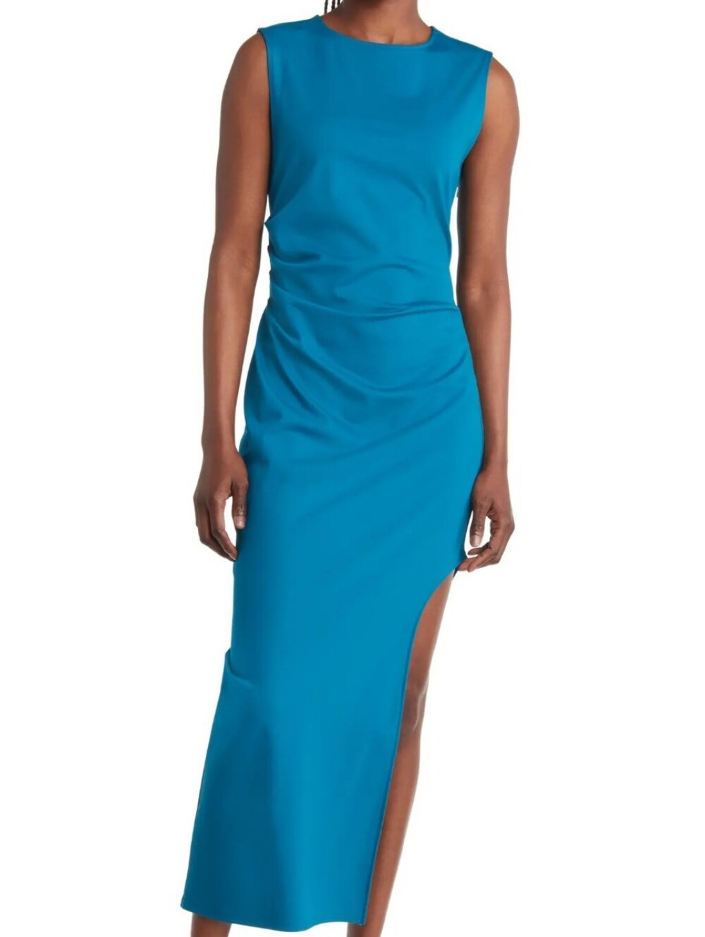 NEW Open Edit Knit Sleeveless Side Cut Out Slit Midi Dress
